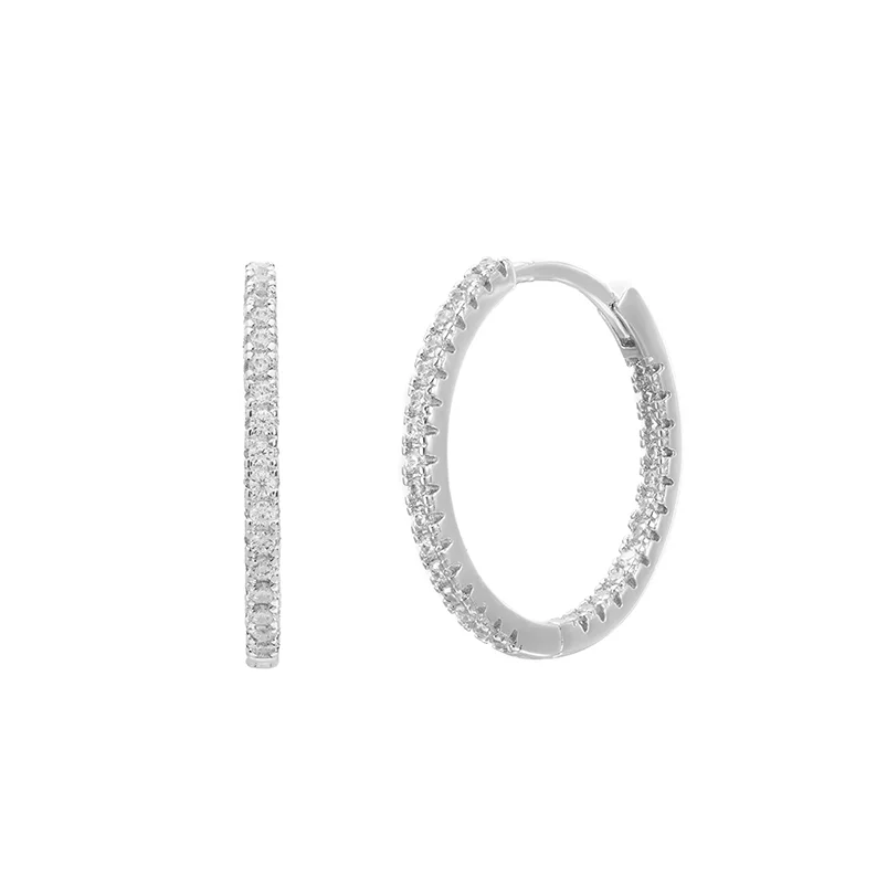 Stella Hoop Earrings in Silver