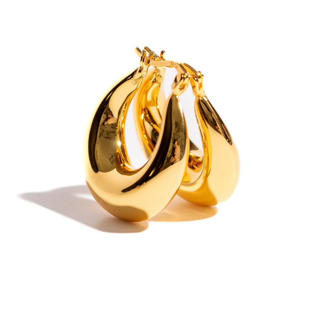 Tabitha Hoop Earrings in Gold