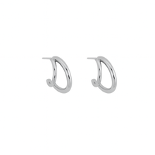 Load image into Gallery viewer, Talia Hoop Earrings in Silver
