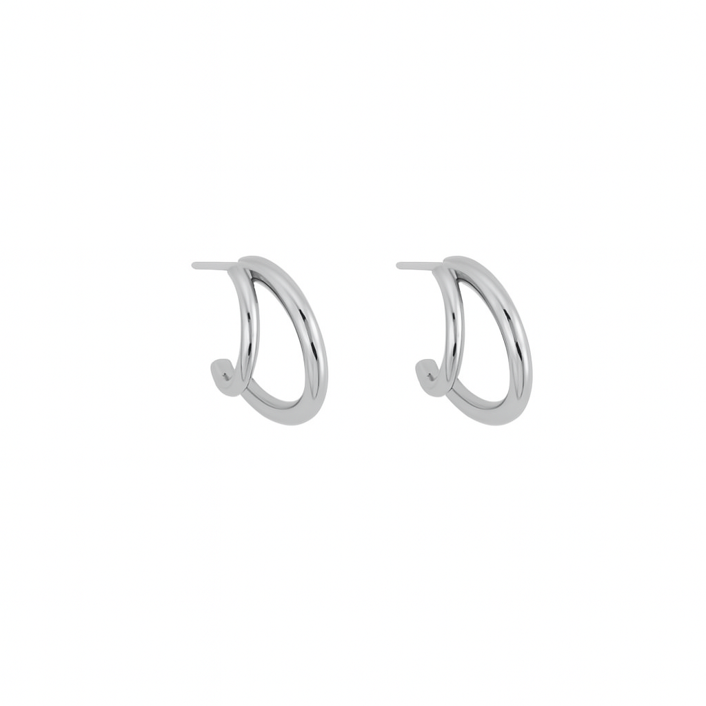 Talia Hoop Earrings in Silver