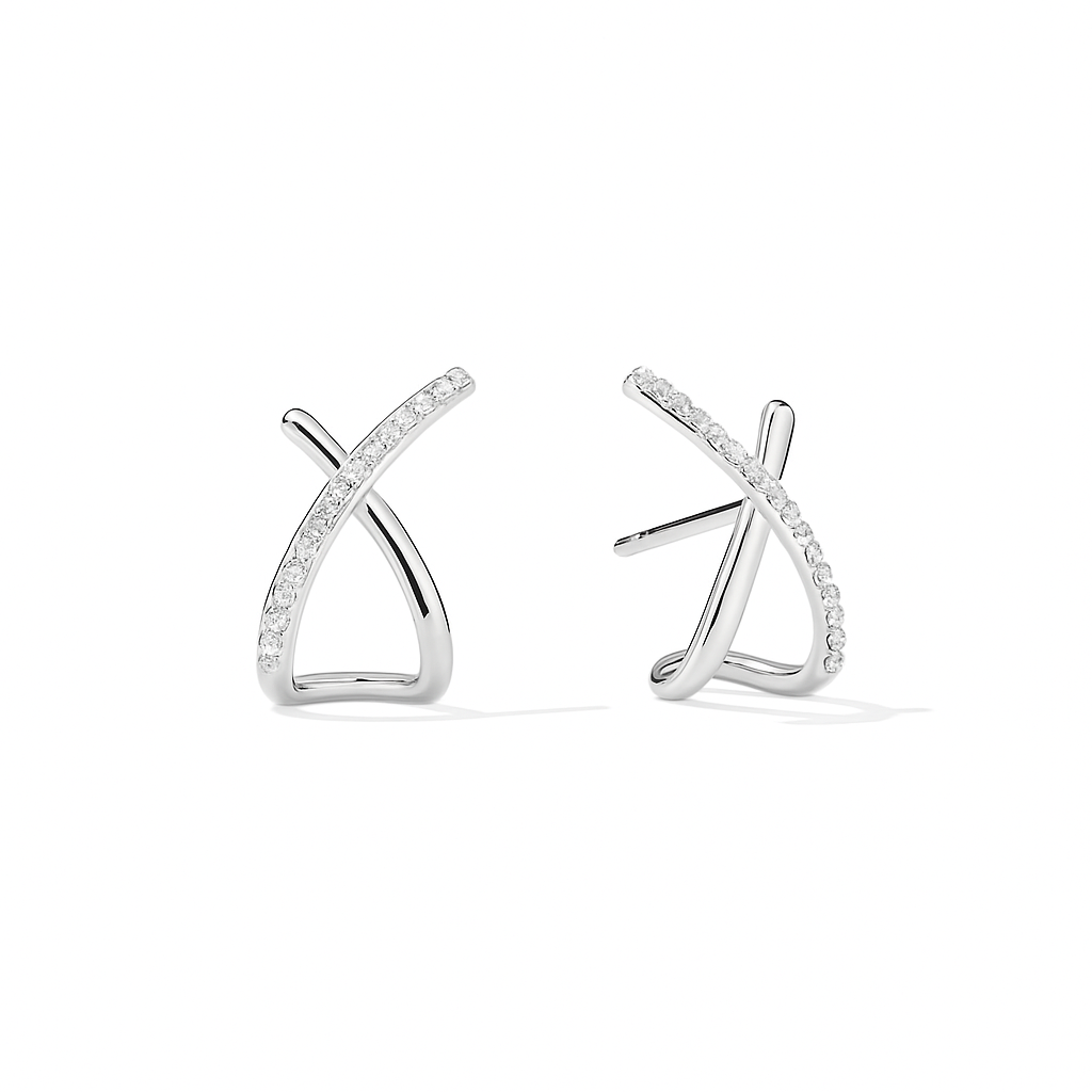 Trixie Stud Earrings in Silver