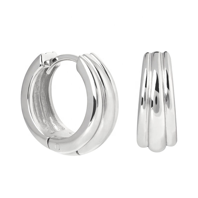 Debra Hoop Earrings in Silver