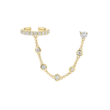 Load image into Gallery viewer, Amber Cuff and Chain in Gold
