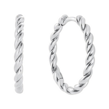 Load image into Gallery viewer, Georgia Hoop Earrings in Silver
