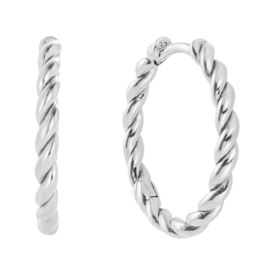 Georgia Hoop Earrings in Silver