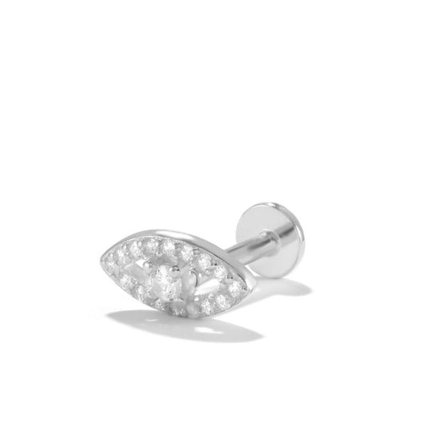 Jade Stud Earring in Silver