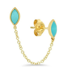 Load image into Gallery viewer, Jolie Chain Double Stud Earring in Gold
