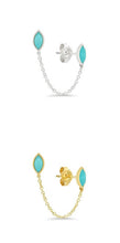 Load image into Gallery viewer, Jolie Chain Double Stud Earring in Gold
