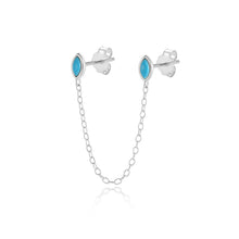 Load image into Gallery viewer, Jolie Chain Double Stud Earring in Silver
