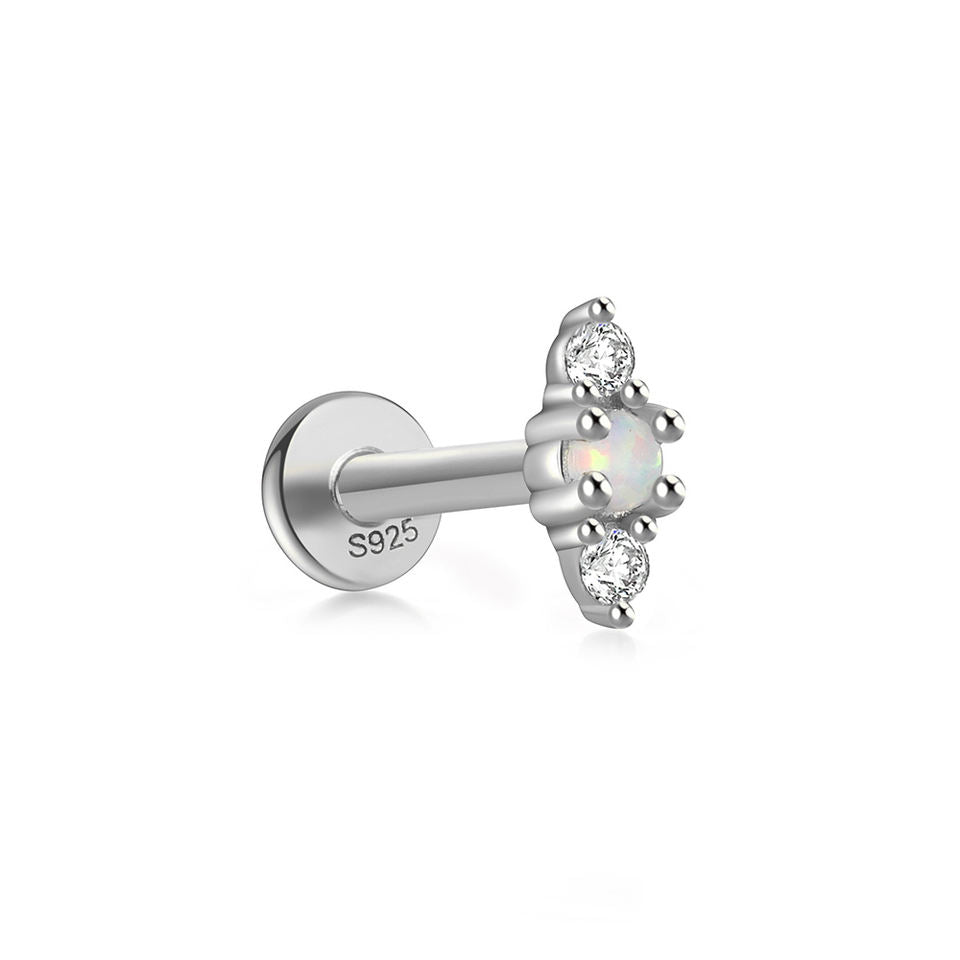 Monroe Flat Back Stud Earring in Silver
