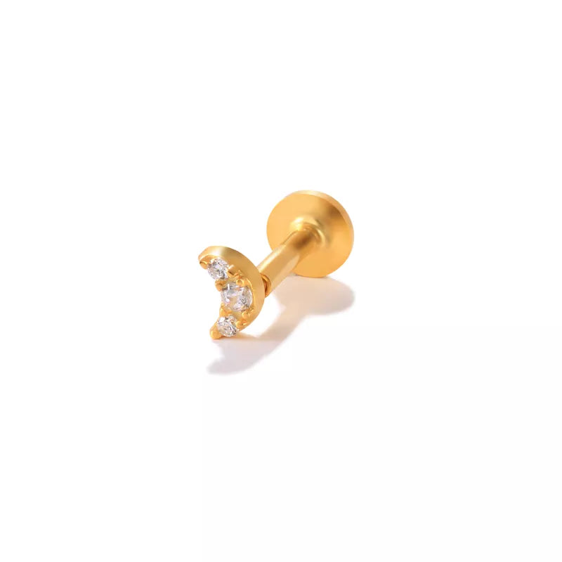 Nancy Flat Back Stud Earring in Gold