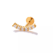 Load image into Gallery viewer, Natalia Flat Back Stud Earring in Gold
