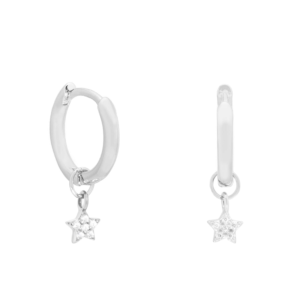 Poppy Huggie in Silver