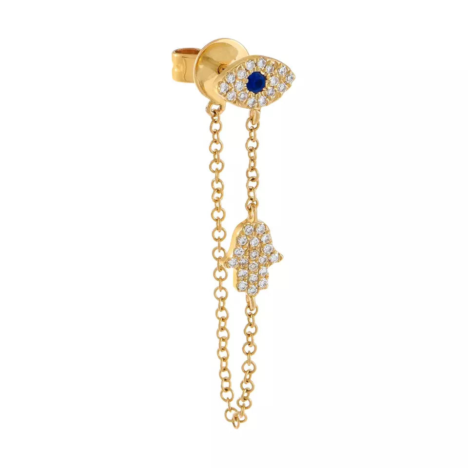 Talia Chain Stud Earring in Gold