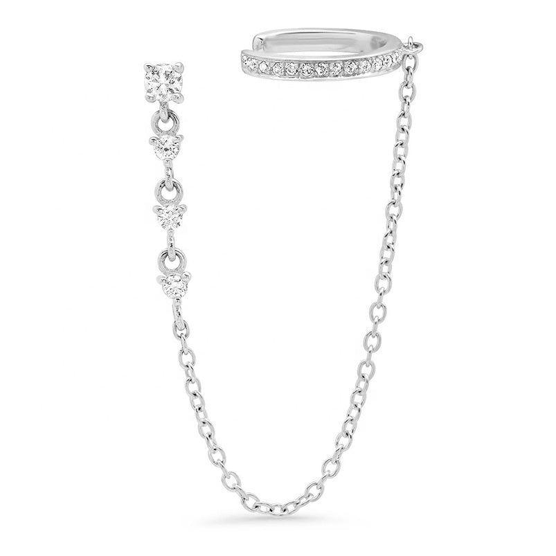 Delilah Cuff and Chain in Silver